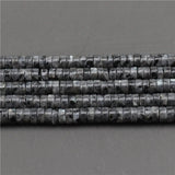 Labradorite Rondelle Flat Disc Round Bead Charm Jewelry Making