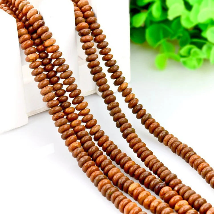 3x6mm Yellow Petrified Wood Rondelle Beads Charm