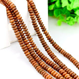 3x6mm Yellow Petrified Wood Rondelle Beads Charm