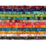 Square Sea Sediment Natural Stone Beads 61pcs