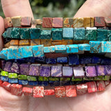 Square Sea Sediment Natural Stone Beads 61pcs