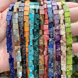 Square Sea Sediment Natural Stone Beads 61pcs