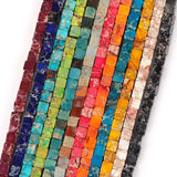 Square Sea Sediment Natural Stone Beads 61pcs
