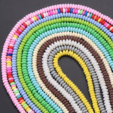 Colorful Seed Spacer Beads Flat Round Polymer Clay Beads 15''