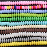 Colorful Seed Spacer Beads Flat Round Polymer Clay Beads 15''