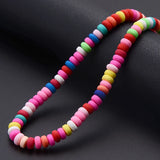 Colorful Seed Spacer Beads Flat Round Polymer Clay Beads 15''