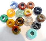4*10MM Natural Gem Stone Quartz Crystal Opal Abacus Shape Big Hole Beads Pendant