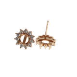 4-10MM Round 925 Sterling Silver Rose Tone Prong Studs Earrings Settings Bezel