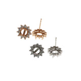 4-10MM Round 925 Sterling Silver Rose Tone Prong Studs Earrings Settings Bezel