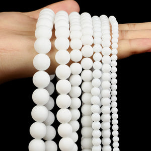 Natural Stone Beads Crystal Jade White-Turquoise Loose Spacer Bead