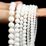 Natural Stone Beads Crystal Jade White-Turquoise Loose Spacer Bead