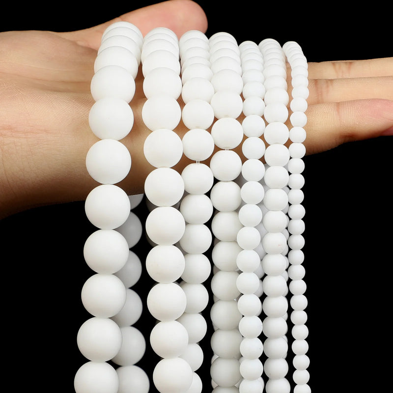 Natural Stone Beads Crystal Jade White-Turquoise Loose Spacer Bead