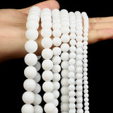 Natural Stone Beads Crystal Jade White-Turquoise Loose Spacer Bead