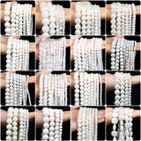 Natural Stone Beads Crystal Jade White-Turquoise Loose Spacer Bead