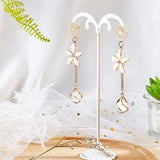 4-10PCS Golden Teardrop Stainless Steel Stud Earring Findings with Loop