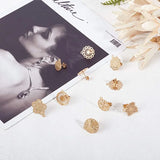 4-10PCS Golden Teardrop Stainless Steel Stud Earring Findings with Loop