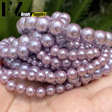 4-10mm Purple Shell Pearls Round Beads Jewelry Making DIY