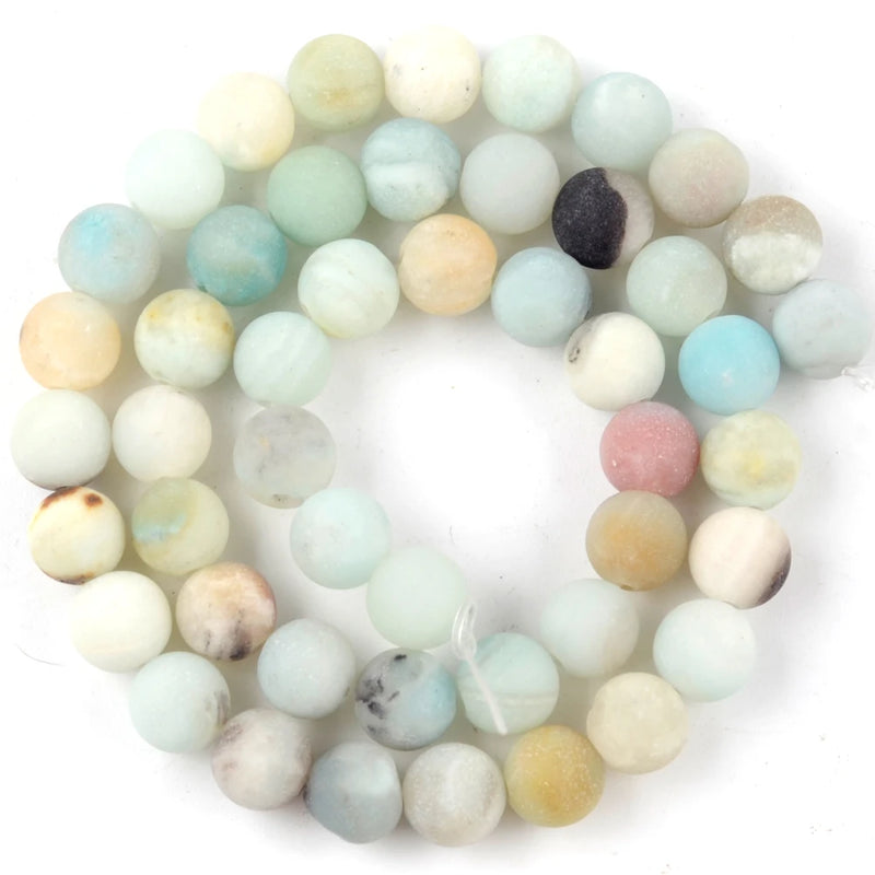 Natural Stone Beads for DIY Bracelets, 4-10mm Amazonite, Amethyst, Rose Quartz