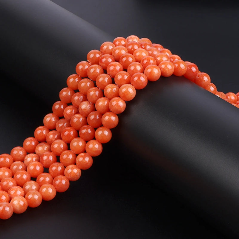 4-10mm Yellow Jades Stone Bead Natural Round Chalcedony Spacer Bead