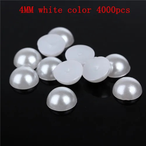 4-12MM Half Round Pearl Craft Beads, DIY Decoration