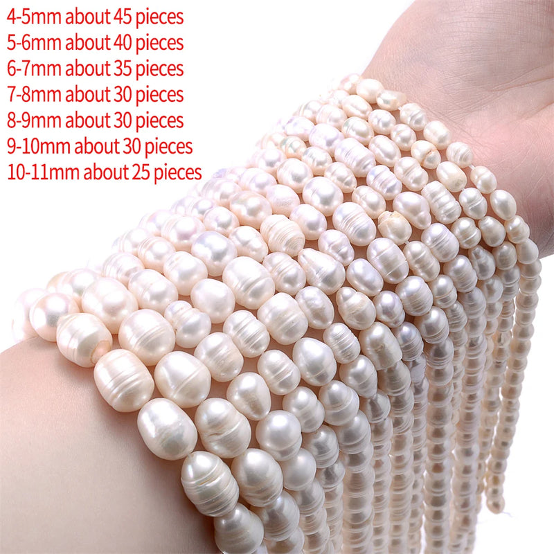 4-12mm Freshwater Pearl Beads Large Hole Loose Beads Baroque Pearls