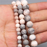4-12mm Matte Rhodonite Round Stone Beads for Jewelry Making