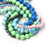 4-12mm Shell Turquoise Stone Beads Round Loose Spacer Beads for Jewelry Making