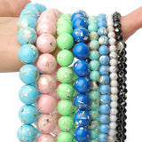 4-12mm Shell Turquoise Stone Beads Round Loose Spacer Beads for Jewelry Making