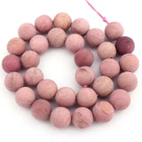 4-12mm Matte Frost Pink Rhodonite Beads 15''