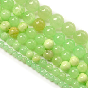 4-12mm Green Chalcedony Jades Stone Beads for Jewelry Making