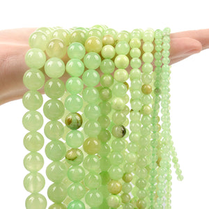 4-12mm Green Chalcedony Jades Stone Beads for Jewelry Making