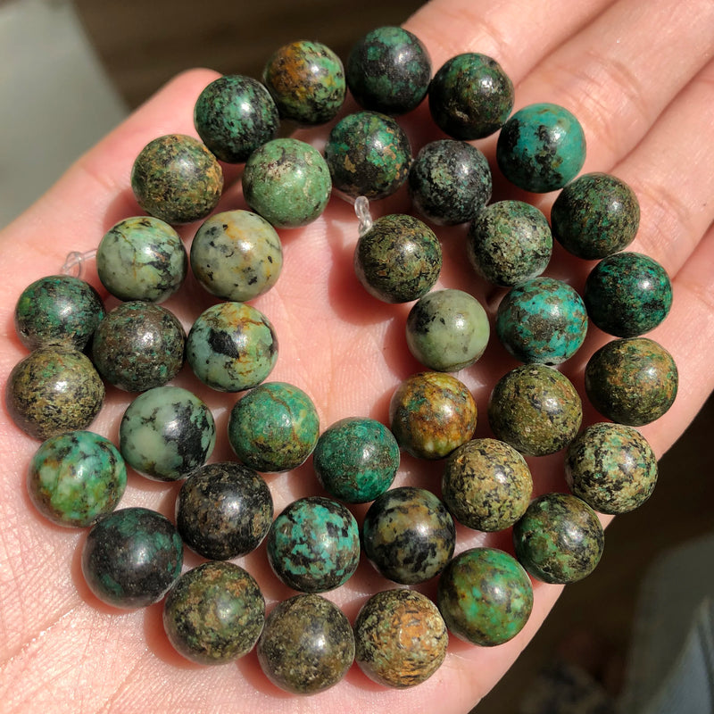 4-12mm African Turquoise Stone Beads Round Smooth Loose Beads 15in