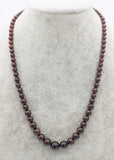4-12mm Red Garnet Round 18in Necklace Nature Gemstone
