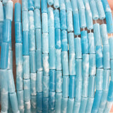 Tiny Round Tube Larimar Jade Gemstone Loose Beads for Jewelry Making