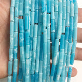 Tiny Round Tube Larimar Jade Gemstone Loose Beads for Jewelry Making