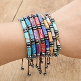 Natural Stone Chakra Bracelet Hematite Health Wrap Bracelet