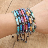Natural Stone Chakra Bracelet Hematite Health Wrap Bracelet