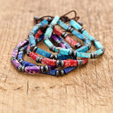 Natural Stone Chakra Bracelet Hematite Health Wrap Bracelet