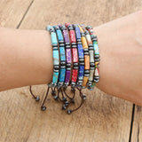 Natural Stone Chakra Bracelet Hematite Health Wrap Bracelet