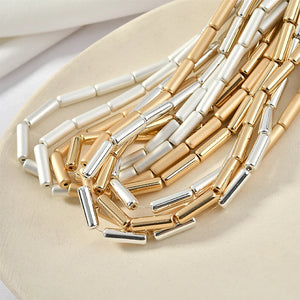 Haematite Long Straight Tube Beads DIY Jewelry Making Accessories 30pcs