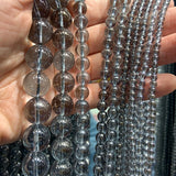 4-14mm Clear Quartz Beads Round Grey Plated Coated Rinbow Crystal DIY Beads