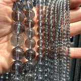4-14mm Clear Quartz Beads Round Grey Plated Coated Rinbow Crystal DIY Beads