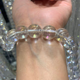 4-14mm Clear Quartz Beads Round Plated Coated Rainbow Crystal DIY Loose Beads