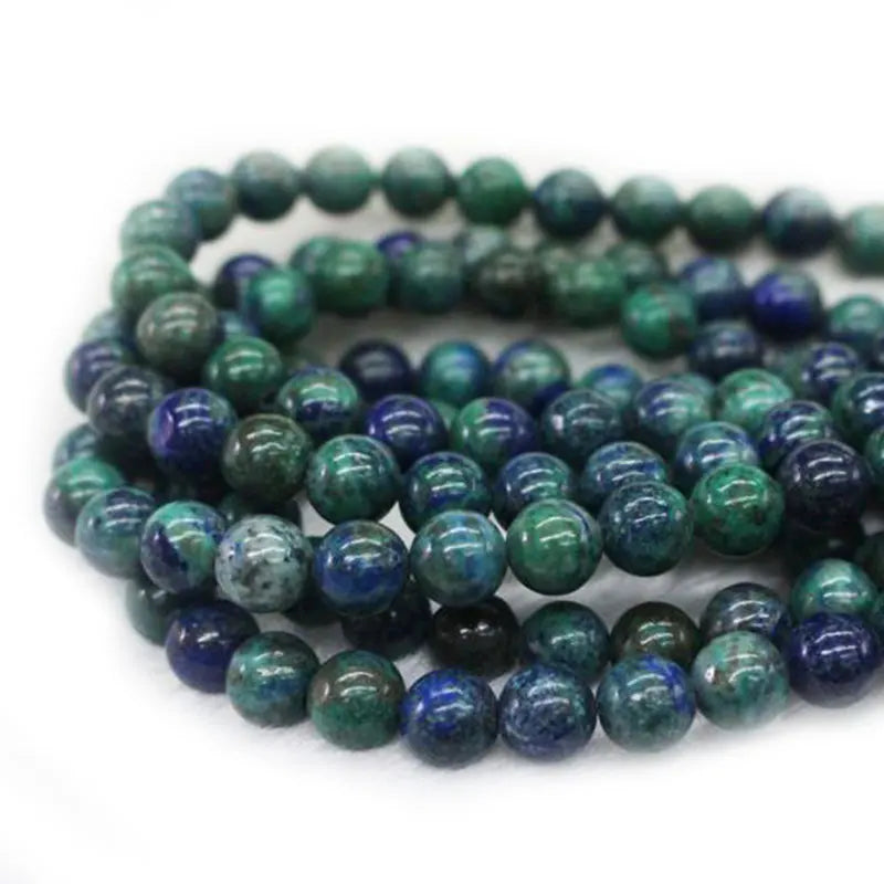 4-14mm Round Green Lapis Lazuli Stone Beads Jewelry Bracelets 15'' DIY Trinket