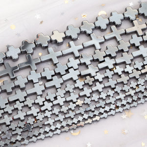 4-14mm Cross Hematite Stone Beads for Jewelry Making DIY Bracelet Necklace