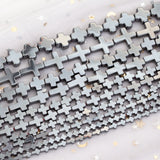 4-14mm Cross Hematite Stone Beads for Jewelry Making DIY Bracelet Necklace