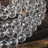 4-14mm Round Faceted Rock Quartz Beads Clear Crystal Beads DIY Jewelry Making