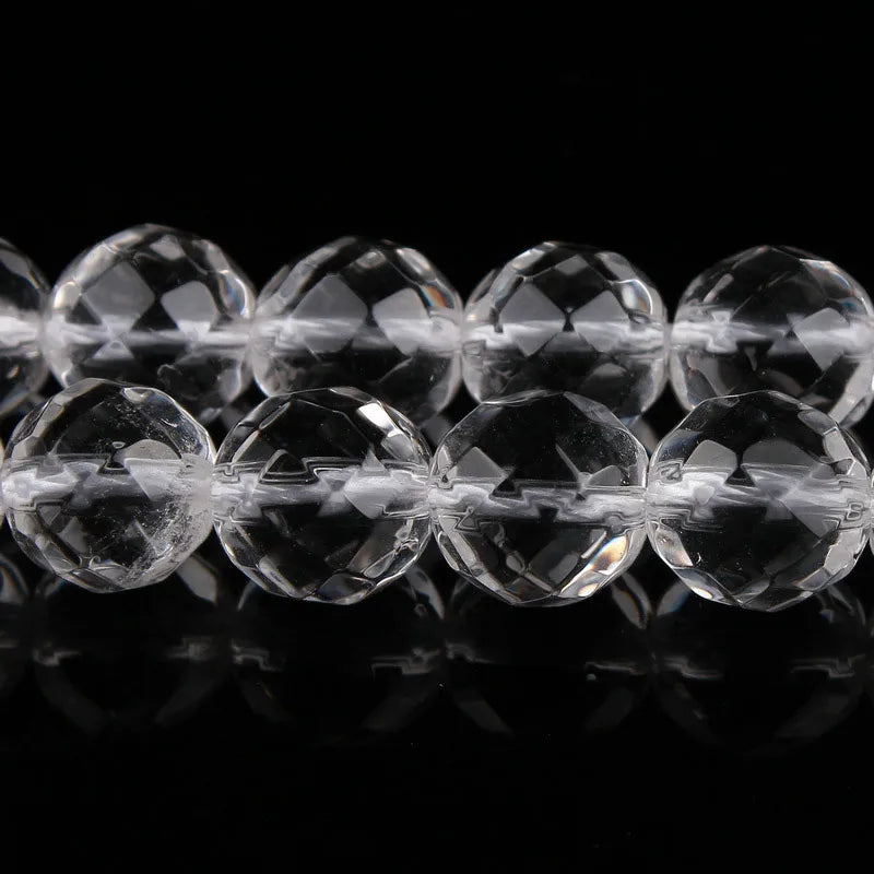 4-14mm Round Faceted Rock Quartz Beads Clear Crystal Beads DIY Jewelry Making