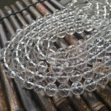 4-14mm Rock Quartz Beads Natural Clear Crystal Beads For Jewelry Making 15''