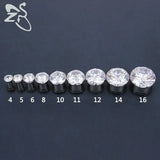 4-16mm Ear Plug Tunnel Crystal Silicon Rings Surgical Steel Ear Plug
